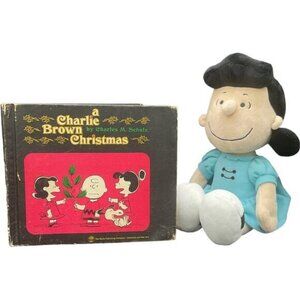 Vintage "A Charlie Brown Christmas" Book & Lucy Plush Doll Set